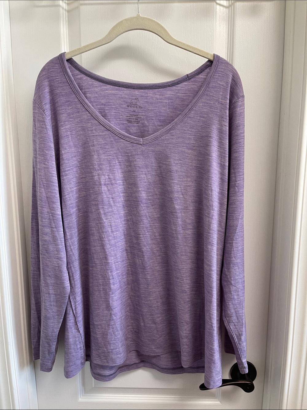 Woolx Lavender V-Neck Long Sleeve Tee